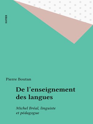 cover image of De l'enseignement des langues